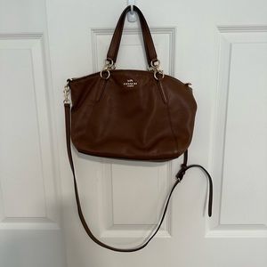 COACH Tan Leather Crossbody Satchel Bag